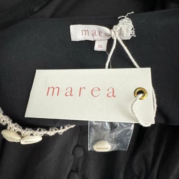 Marea Solana Mini Dress in Black Seashell Cotton Size XL - Picture 11 of 13